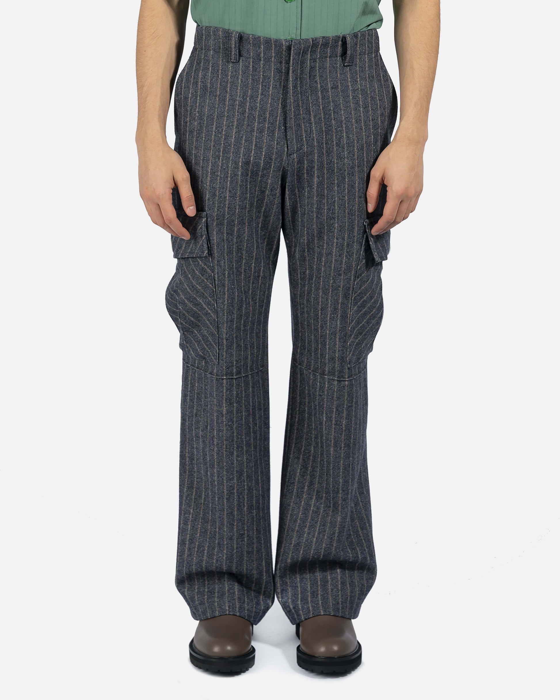 Midori Men's Pants Wool Veteran Cargo Pants in Grey