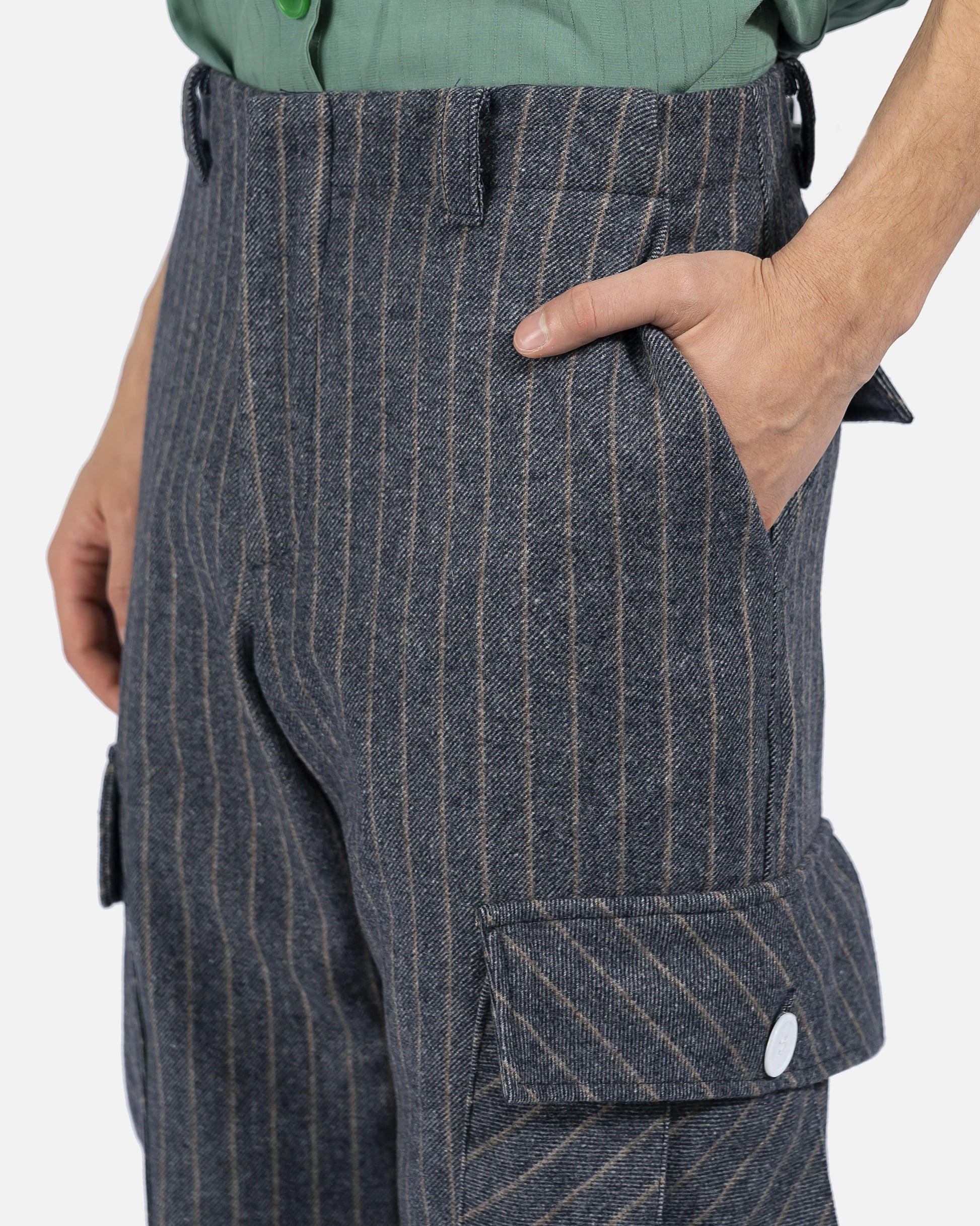 Midori Men's Pants Wool Veteran Cargo Pants in Grey
