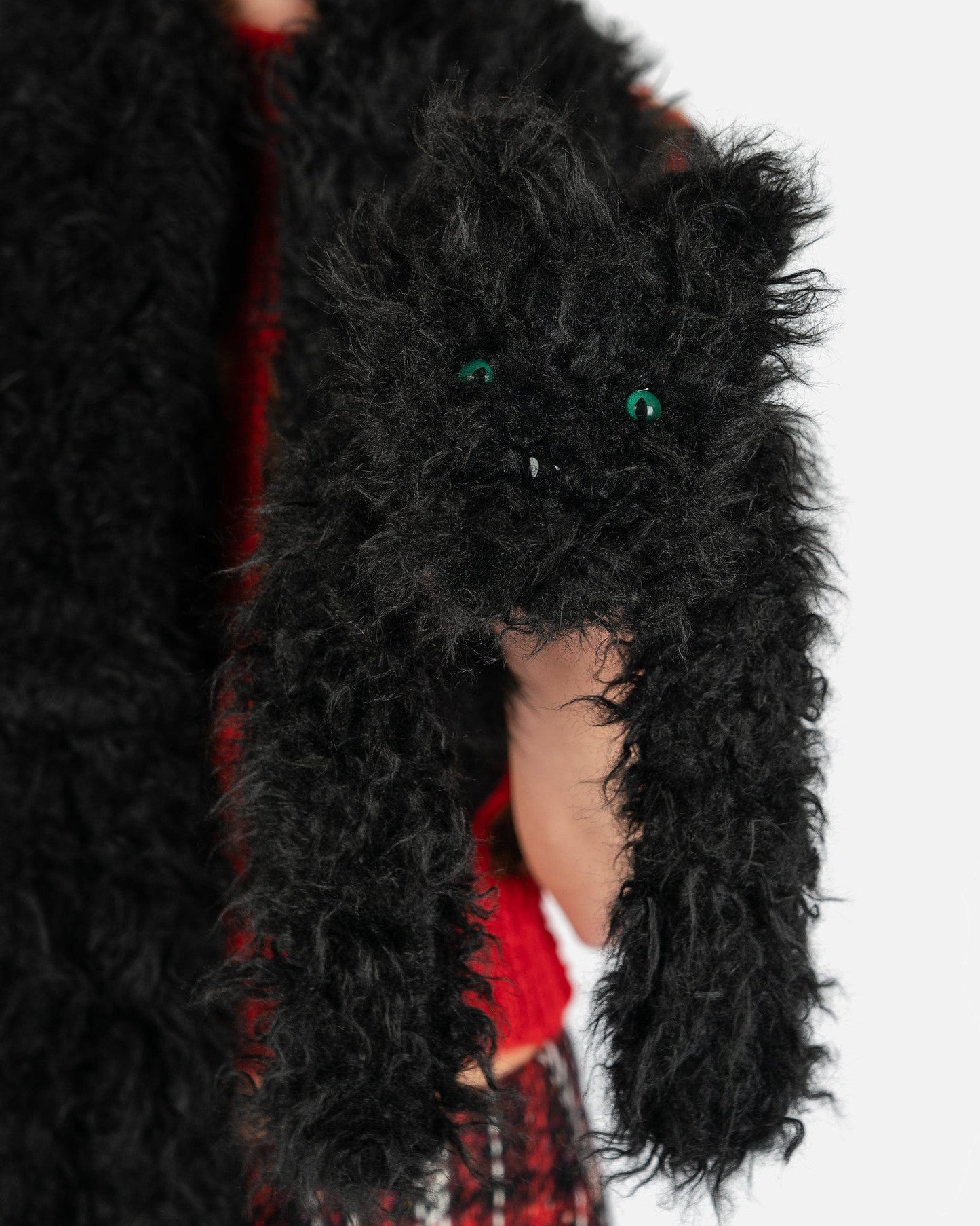Marni Scarves Woven Plush Animal Scarf in Black