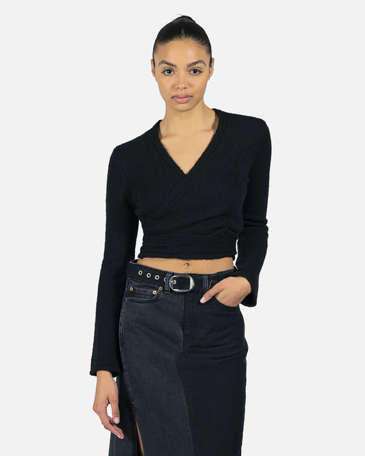 Our Legacy Women Tops Wrap Knit Top in Black
