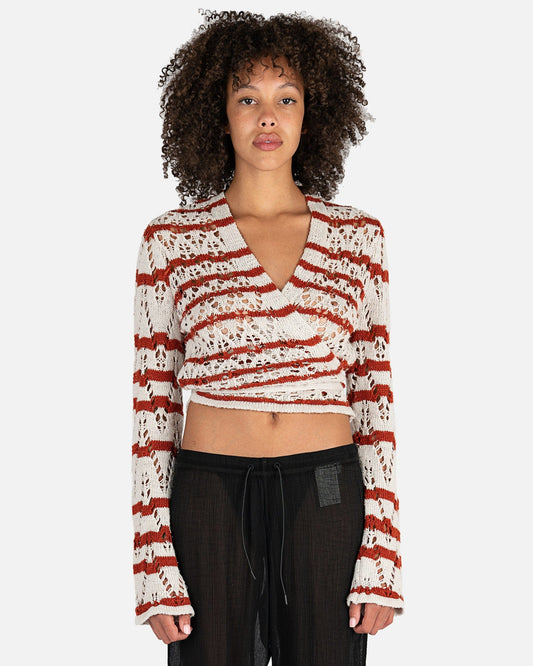 Our Legacy Women Tops Wrap Knit Top in Zig Zag Stripe