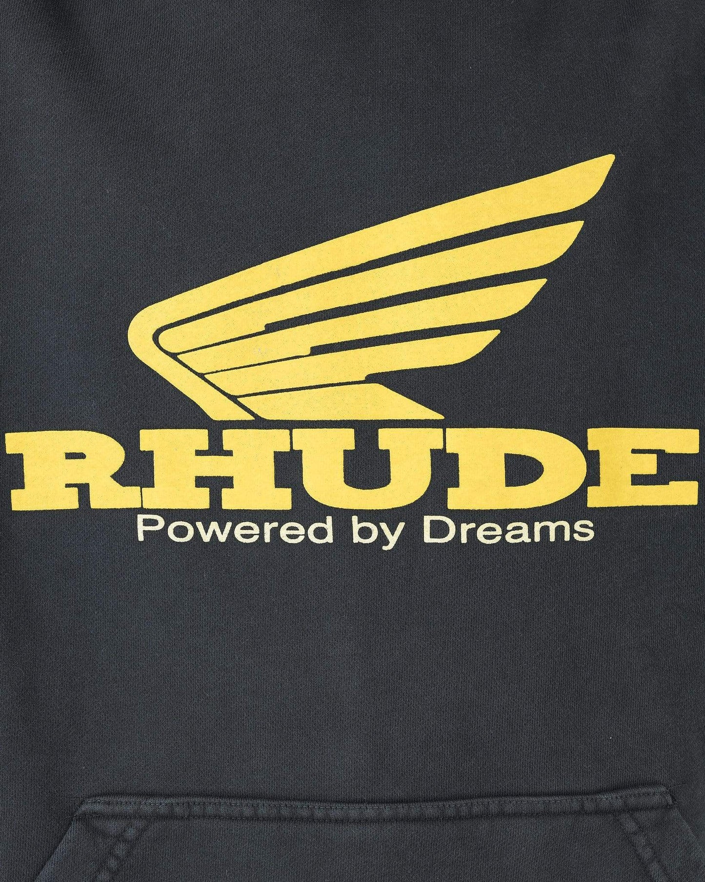 Rhude Men's Sweatshirts Yellow Rhonda Hoodie in Black
