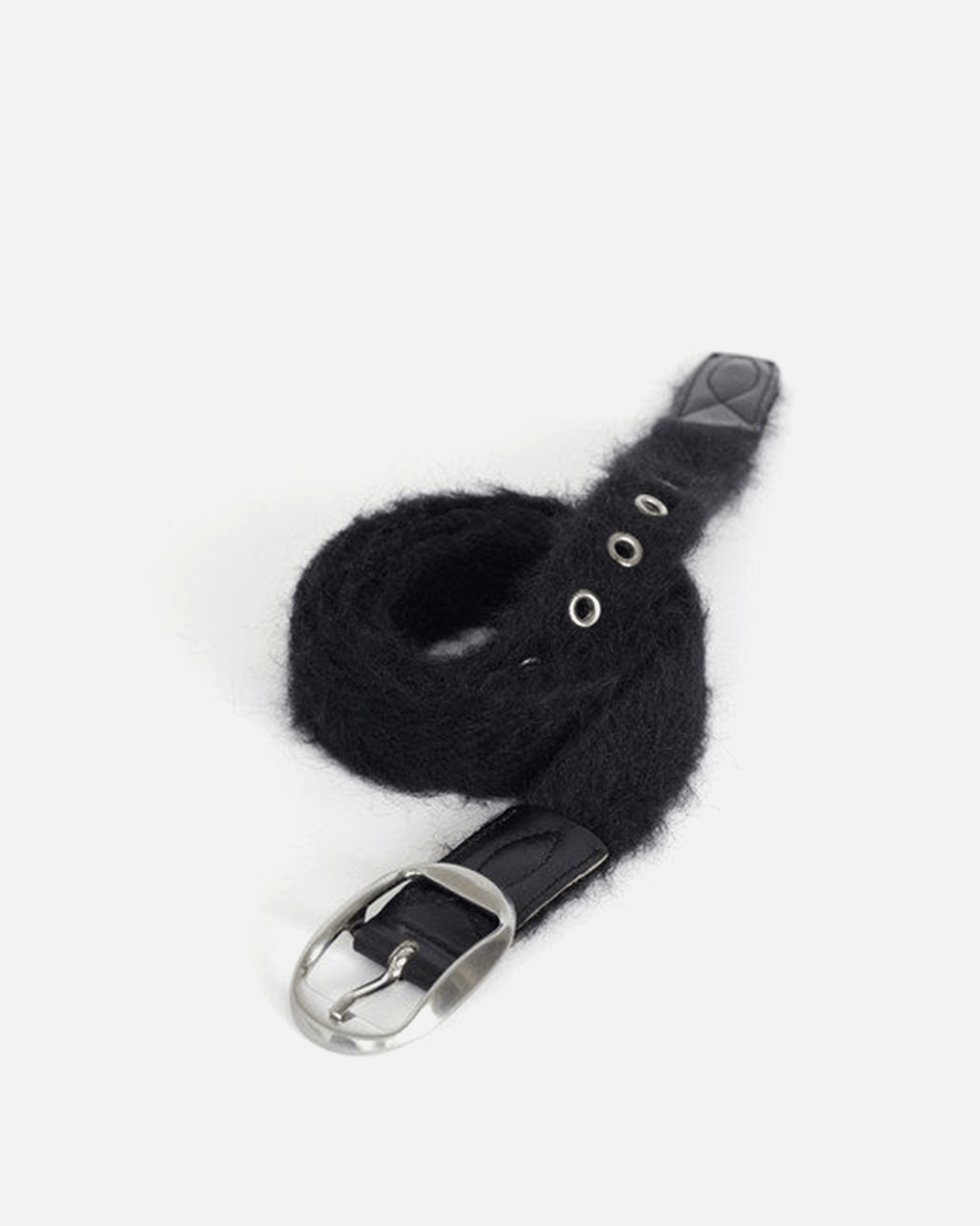Our Legacy Leather Goods Yukio Mohair Belt in Black