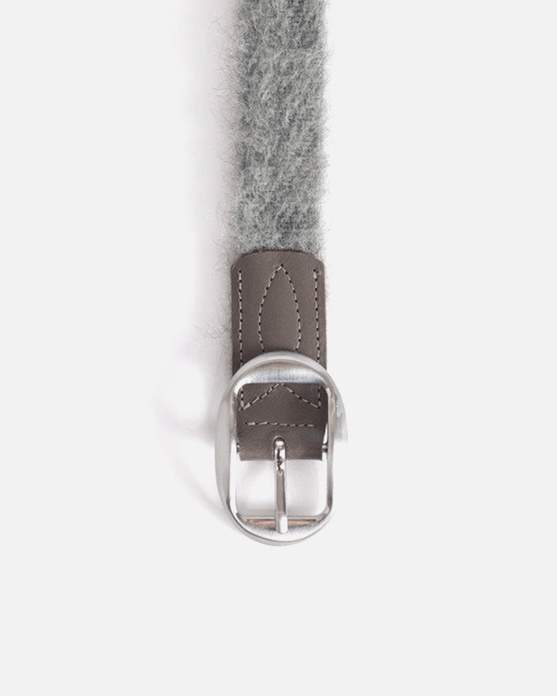 Our Legacy Leather Goods Yukio Mohair Belt in Grey