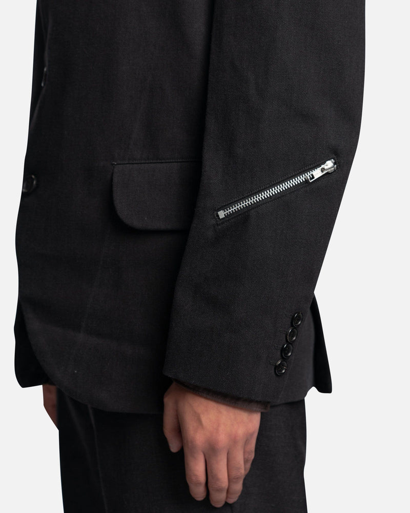 Comme des Garcons Homme Deux Men's Jackets Zip Detailing Single Breasted Blazer in Charcoal Grey