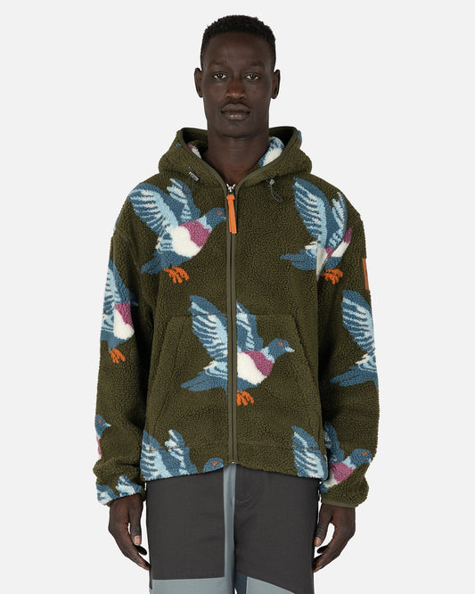 JW Anderson Men's Jackets Zip Front Casual Hooded Jacket in Khaki