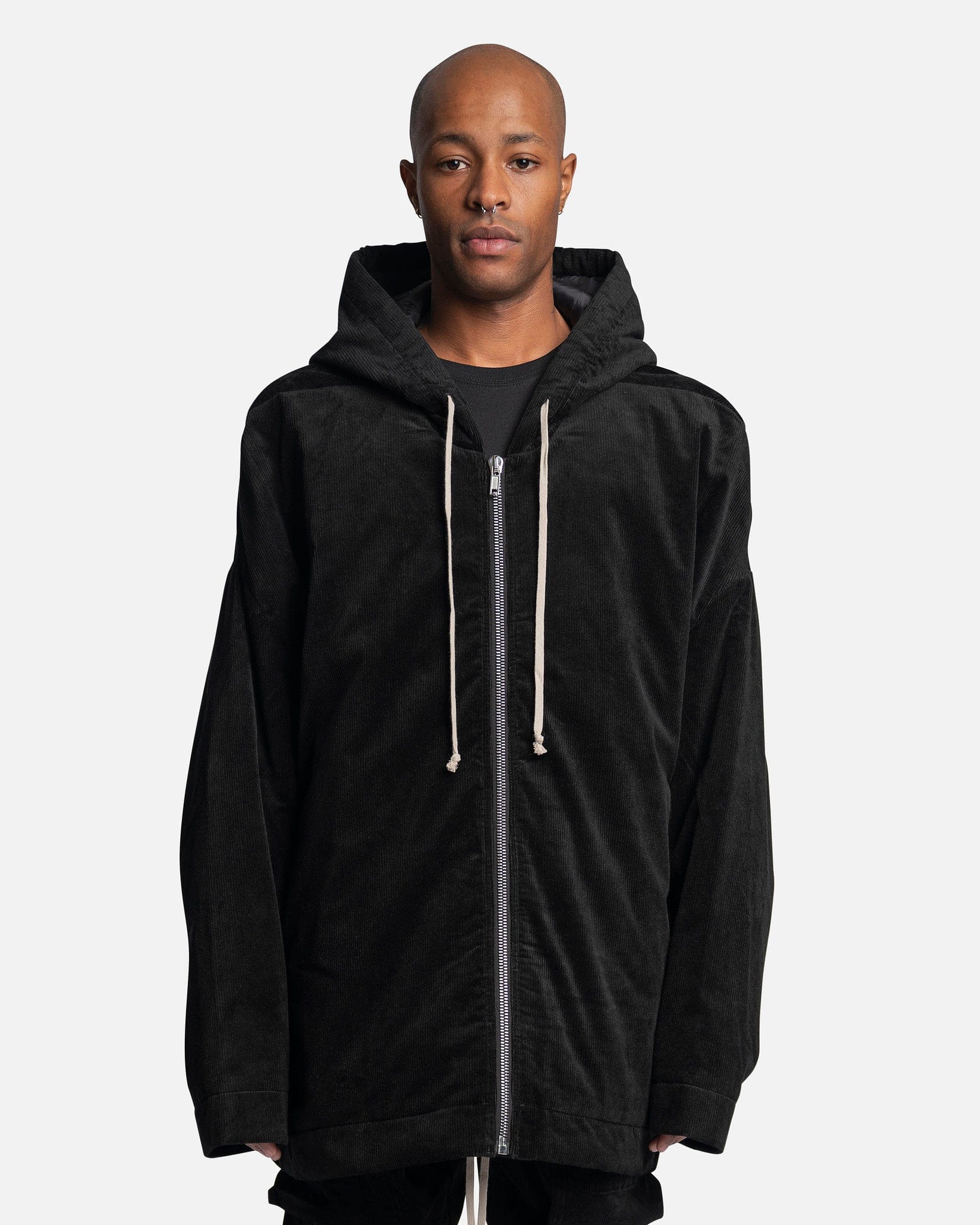 Zip Front Peter Jacket in Black