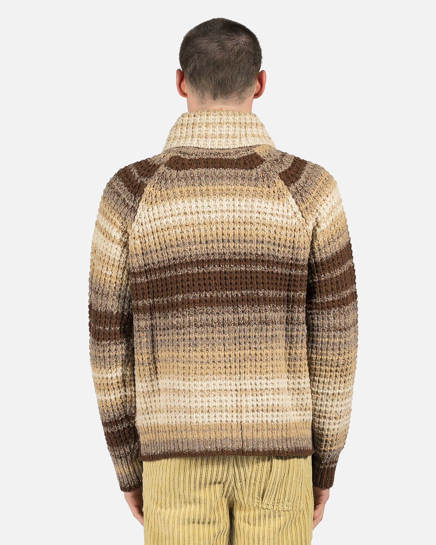 ERL mens sweater Zip Knit Sweater in Brown