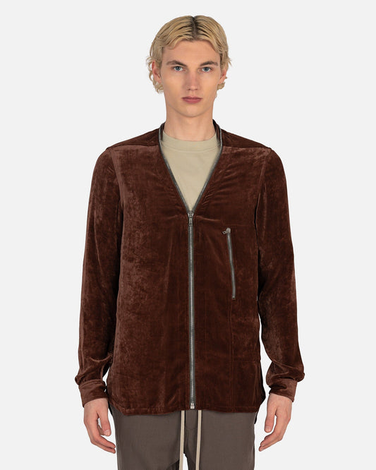 Rick Owens Men's Shirts Zip Larry Shirt in Macassar