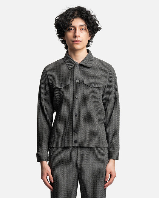 Homme Plissé Issey Miyake Men's Jackets Zipper Chain Jacket in Black